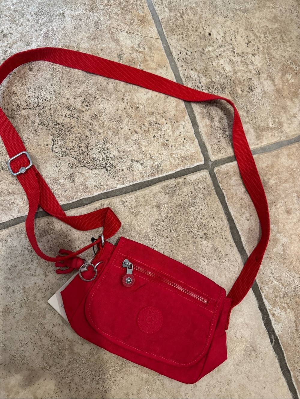 Kipling Red Crossbody Sling Bag with Adjustable Strap